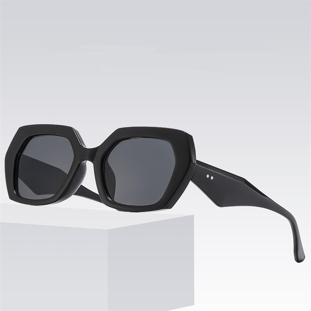 Okulary przeciwsłoneczne damskie Vintage Polygon Fashion Hexagon Clear