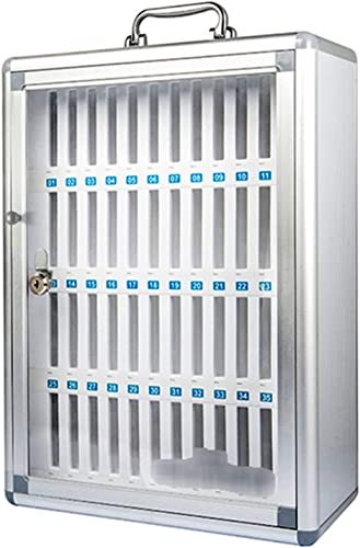 Cell Phone Locker Box for Classroom with Door Locks and Keys Clear Acrylic Jail Storage Cabinet，Secure Metal Cell Phone Storage Cabinet for 12 Devices - Lockable Mobile Phone Safe Box for St