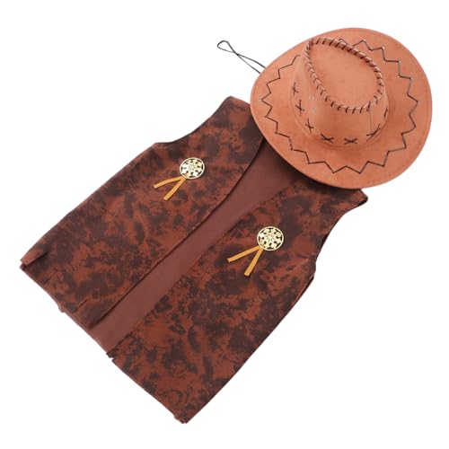 COLLBATH 1Set Cowboy Costume for Cowboy Hat Shirt for Halloween Carnival and Masquerade Parties