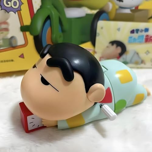 Image of Shinchan Manual Clockwork Toy Anime 5CM Character Styling Crawling Flat Push Children's Toy Moving Birthday Gift Figure(Multicolor)