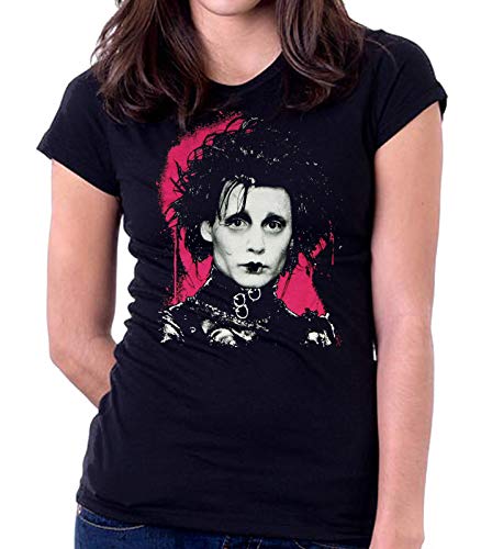 35mm - Camiseta Mujer Eduardo Manostijeras - Edward Scissorhands - Burton - Negro - Talla m