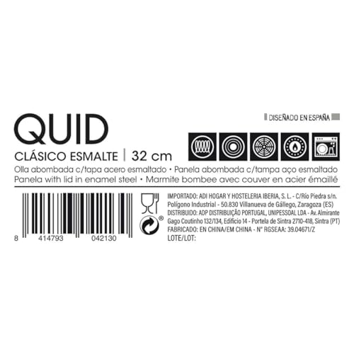 Miniatura 3 de Quid Clasico Esmalte Olla Abombada Esmaltada 32cm - 21l