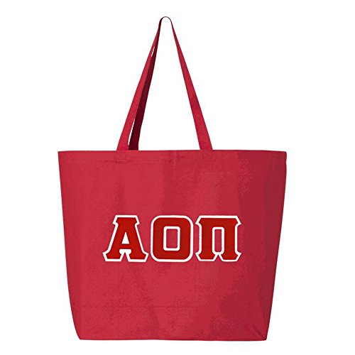 Bolso tote grande de lona Alpha Omicron Pi AOII miniatura 1