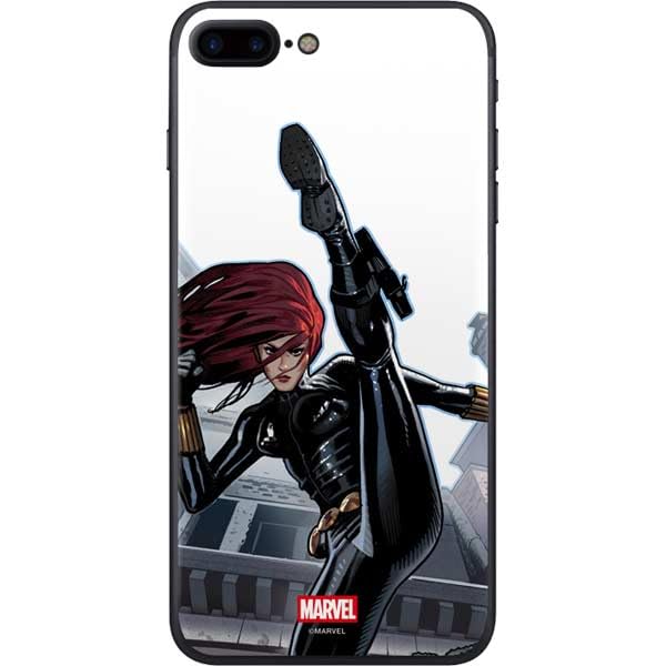 Skinit Decal Phone Skin Compatible with iPhone 8 Plus - Officially Licensed Marvel Black Widow High Kick Design