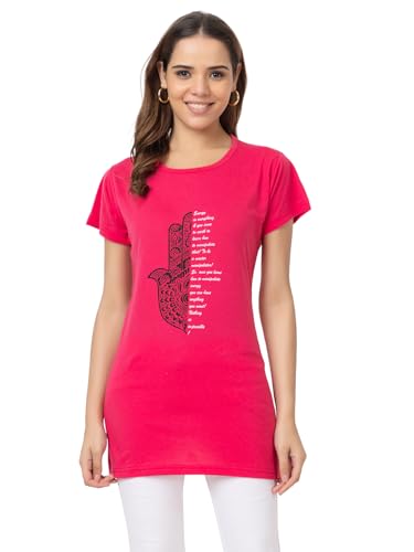 Image of New Crush Women Cotton Printed Regular Fit T-Shirts /Top /Long Night Wear T-Shirt for Women's & Girls (Pack of 2)