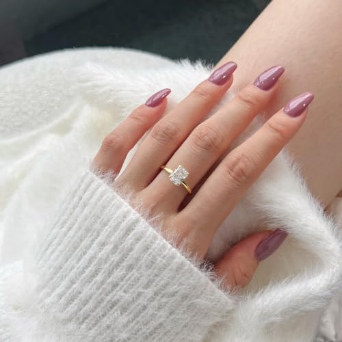 2CT Lab Grown Diamond Wedding Band, Radiant Cut Engagement Rings for Woman, D Color VVS1 18K White Yellow Gold Vermeil Promise Ring, Simulated Diamond Ring (18K Yellow Gold-Vermeil,8)3