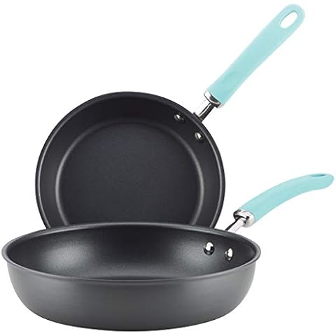 Rachael Ray Twin Pack Hard Anodized Aluminum Skillet Set Cover