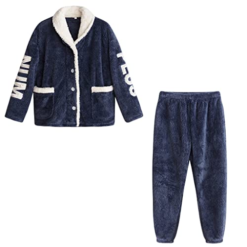 Pyjama d'hiver en polaire corail femme ensemble flanelle chaud manches longues