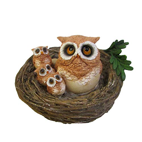 BRTTHYE Owl Animal Figurine Modern Crafts Home Decoration Accessories Miniature Garden Tabletop Shelves Ornament 11 * 10 * 8cm