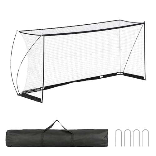 Soccer Goal 24X8FT Soccer Net Easy Setup Backyard Portable Net Collapsible Metal Base for Youth Adults Ground Stakes Included - Multiple Sizes