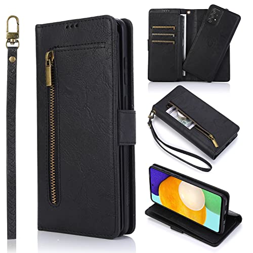 Portefeuille compatible avec Samsung Galaxy A52 4G 5G coque 2 en 1 amovible