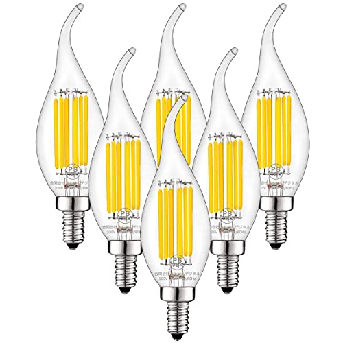 ZYYRSS VfAd E12 LEDd 60W` 6W tBgd 2700K dF 720lm Lz XC^ NA^Cv PSEF Ή 6 (E12, dF)