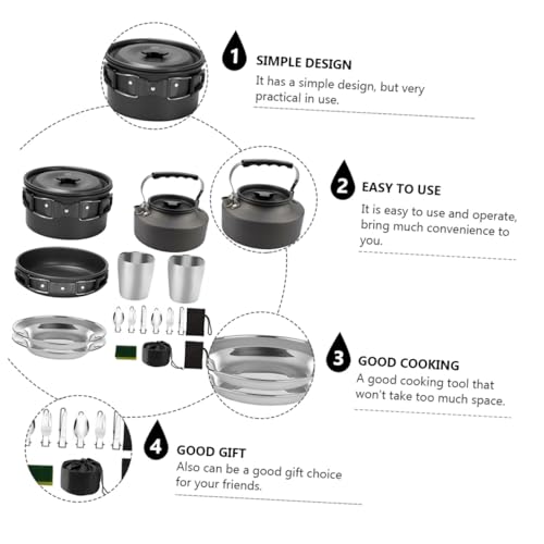 Set de cuisson portable camping pour cuisiner sans brûlure grâce au silicone