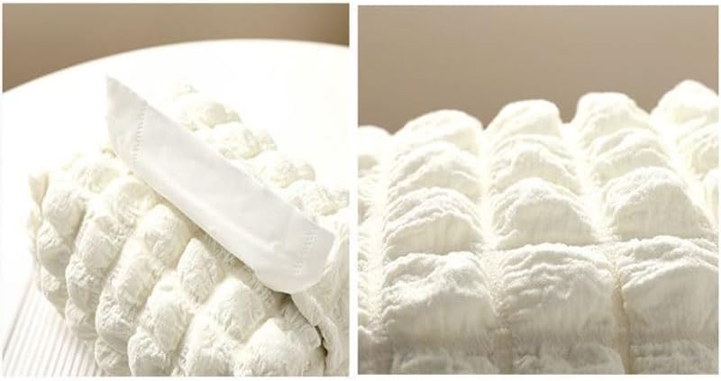Generic Soft Cream Filled Puff Pastry Cotton Bubble Fabric Tissue Box Layer Storage for Desktop Use