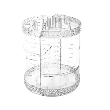 Caixa Organizador De Cosmeticos Porta Perfumes e Maquiagem Giratório e Ajustavel Armazenagem 3 Andares Acrilico Com Rotação 360° Multifuncional