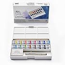 Winsor & Newton Cotman Watercolor Paint, Deluxe Sketchers Pocket Box 18 Half Pans, Set of 18