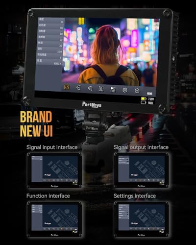 Image of Portkeys HS8 Camera Field Monitor 8 inch 1100nit Brightness Dual NP-F Battery Plates 3D LUT 4K HDMI Input 3G SDI in /Out Aluminum Housing, VESA 100 * 100 Mounting Points
