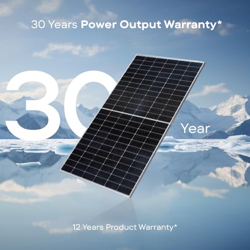 Image of WAAREE 590 Watt TOPCon Bifacial Solar Panel - High-Efficiency N- Type Half-Cut Technology | BIS & IEC Certified | Framed Dual Glass Bifacial Module | 30 Years Output Warranty | Pack of 4 | 2360 WATT