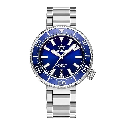 ADDIESDIVE Diver 1000M Relógio de mergulho masculino automático de 45 mm com válvula de escape, cristal de safira sintética luminosa, Azul, relógios de mergulho