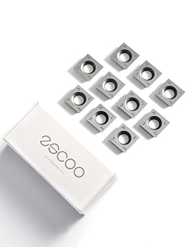 ZSCOO 14mm Square Straight Tungsten Carbide Cutter Insert(L:14mm*W:14mm*T2.0mm) 4 Edges Indexable Designed for Woodturning/Wood Working Spiral/Helical Planer Cutter Head (10 Per Pack)