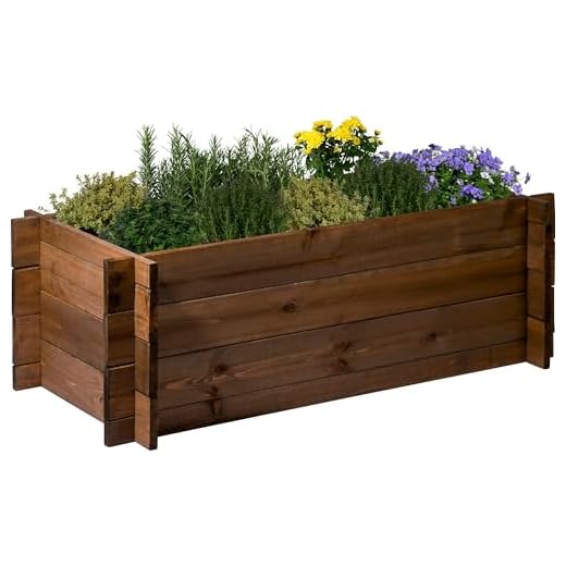 dobar® Hochbeet Massivholz Stecksystem Gr. L stapelbar - Pflanzkasten inkl. Pflanzfolie - 117 x 58,5 x 38,5 cm - Dunkelbraun