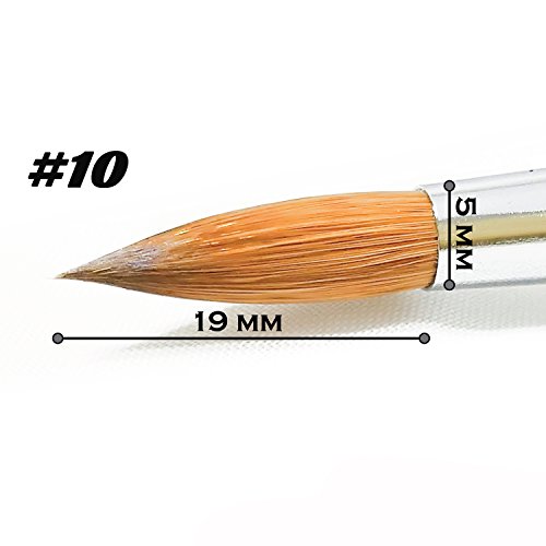 Professional 100% Kolinsky Acrylic Nail Brush For Gel 3D Powder Designs Nail Art Sculptor Manicure Pedicure Wooden Handle High Quality (#10) #TOP1
