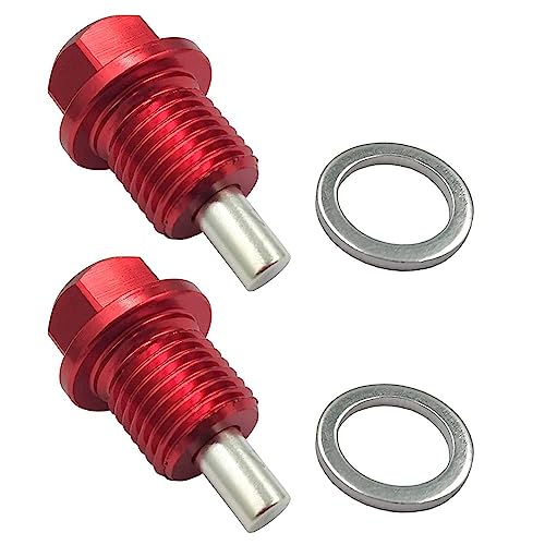 CENPEK Magnetische Ölablassschraube M14x1,5 für die meisten GM Magnetwannen-Ablassmutter Ölablass-Reparaturschraube für alle anderen Automodelle mit 14x1,5 Gewinde-Rot