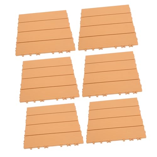 Angoily 11pezzi Piastrelle Interlocking Per Pavimenti Esterni Pavimento Imitazione Legno Per Giardino Balcone e Patio Facile Installazione e Resistente Agli Agenti Atmosferici