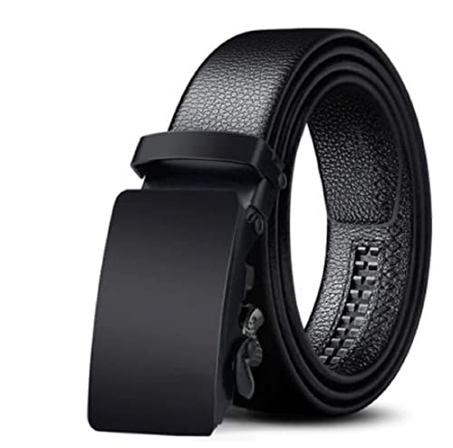 Zacharias Men's Faux Leather Belt Automatic Buckle (Black;Free Size) (Pack of 1)