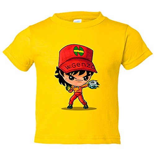 Camiseta niño Chibi Kawaii Benji Price parodia de Campeones Nikochan - Amarillo,...
