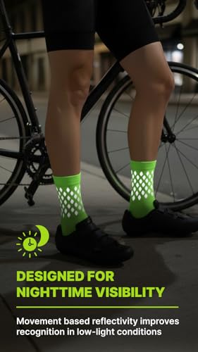 Image of ReflecToes Reflective Socks for cycling and running - 330 Candle Power High Visibility Night Safety Gear - Biomotion Support