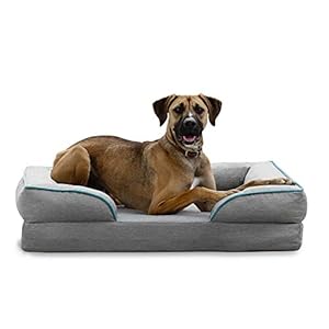 Brindle Orthopedic Dog Bed for Large Dogs – Waterproof Dog Sofa Bed Large, Supportive Memory Foam Pet Couch Bed with Removable Washable Cover, Water Resistant Cover, Nonskid Bottom, Dove Gray