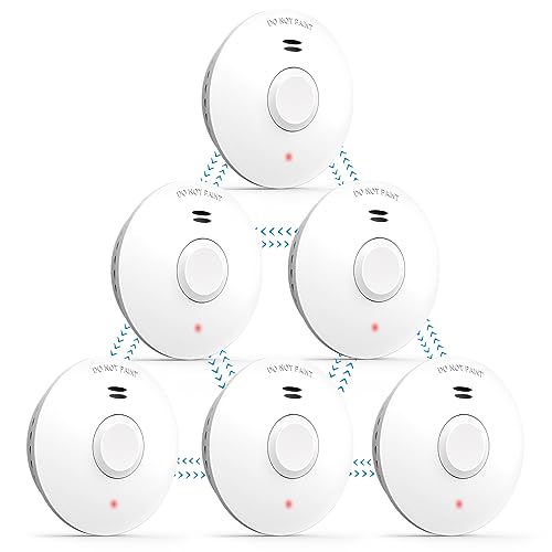 Putogesafe Rauchmelder vernetzt, Funkrauchmelder mit 10-Jahr Batterie, Max. 40 vernetzbarer...