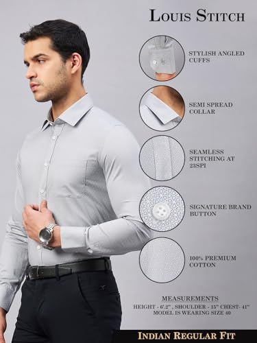 Image of LOUIS STITCH Men's Cotton Regular Fit Shirt (ST-GRP1)