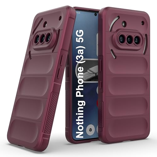 amazon basics Back Case Cover for Nothing Phone (3a) 5G | Compatible for Nothing Phone (3a) 5G Back Cover | Liquid Silicon Magic Case with Camera Protection | Plum