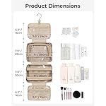 BAGSMART Travel Toiletry Bag for Women, Hanging Travel Bag for Toiletries, Puffy Makeup Cosmetic Bag Organizer, Carry-on Travel Accessories Essentials, Camel - Image 2