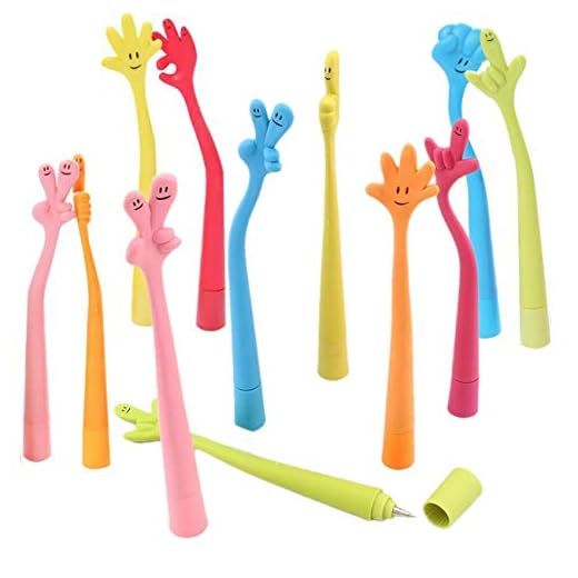 JZK 25 x Bolígrafos creativo con forma de dedo para estudiante niños regalo detalles Invitaciones cumpleanos Infantil escuela papelería y suministros de oficina