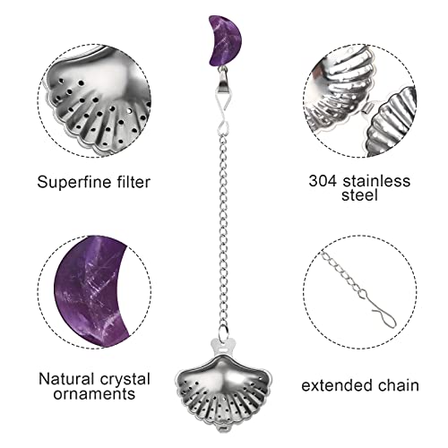 4 Packs Tea Infusers For Loose Tea, Stainless Steel Tea Ball Tea Strainer With Crystal Stone Pendants And Drip Tray Cute Loose Leaf Tea Ball Infusers For Loose Tea Teacups Accessories (Cute Style) #TOP5