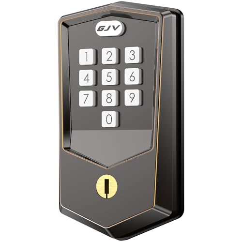 GJV GS3 Keyless Entry Door Lock with Keypad,Smart Locks Deadbolt for Front Door,Electronic Door Lock with Code,Door Lock with 2 Keys,Auto Lock,Easy Installation,Oil Rubbed Bronze