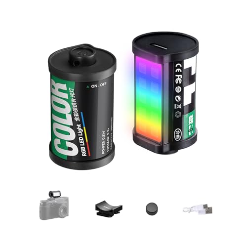 TTArtisan Mini RGB Led Light for Camera 400-750nm Full-Color RGB Magnetic Cold Shoe Lights, Rechargeable Retro Film Style Small Led Photography Lighting (1)
