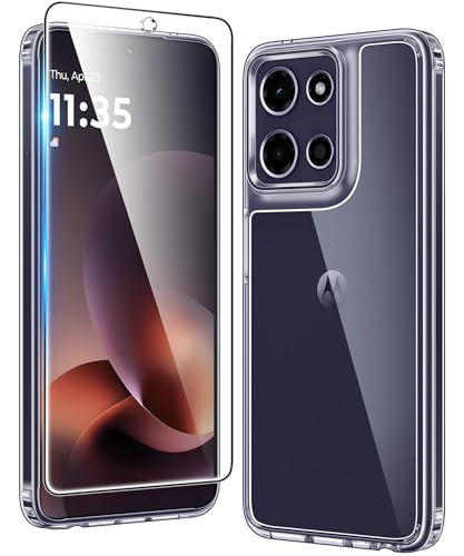 Image of FNTCASE for Motorola Moto G-Power-5G-2026 Case: for Moto G Power 2025 Case Clear Slim Anti Yellowing Cell Phone Cover - Rugged Shockproof Protective Bumper Transparent Cases(Clear)