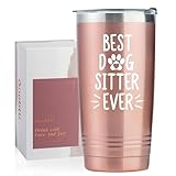 Onebttl Pet Sitter Gifts, Dog Sitter Thank You Gifts, Insulated 20oz Stainless Steel Travel Tumbler with Straw and Lid, Best Dog Sitter Ever