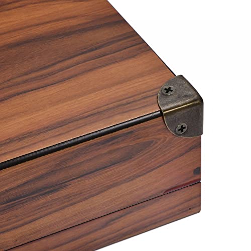 Image of uxcell 26x26x26mm Metal Box Corner Protectors Edge Guard Bronze Tone 12pcs for Table Corners and Desk Corners