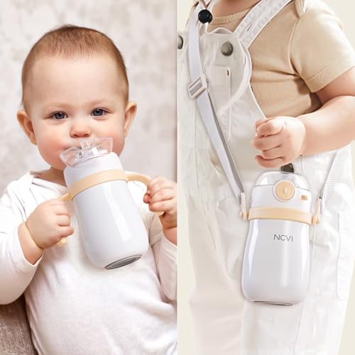 Image of NCVI Kids Stainless Steel Straw Cup, Insulated Spill-Proof with Handle