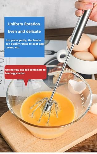 Image of 1 Pc's Stainless Steel Manual Power Free Hand Push Whisk Hand Blender, Mathani, Ravai, Madhani, Egg Beater, Frother, Stirrer, Whisking, Beating, Stirring Lassi /Butter Milk Mixer(Pack of 1)