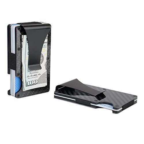 Wallet For Men / Women - Best Carbon Fiber for Minimalist and Travel with RFID Blocking / Credit Card Holder and Money Clip / Slim for Front Pocket