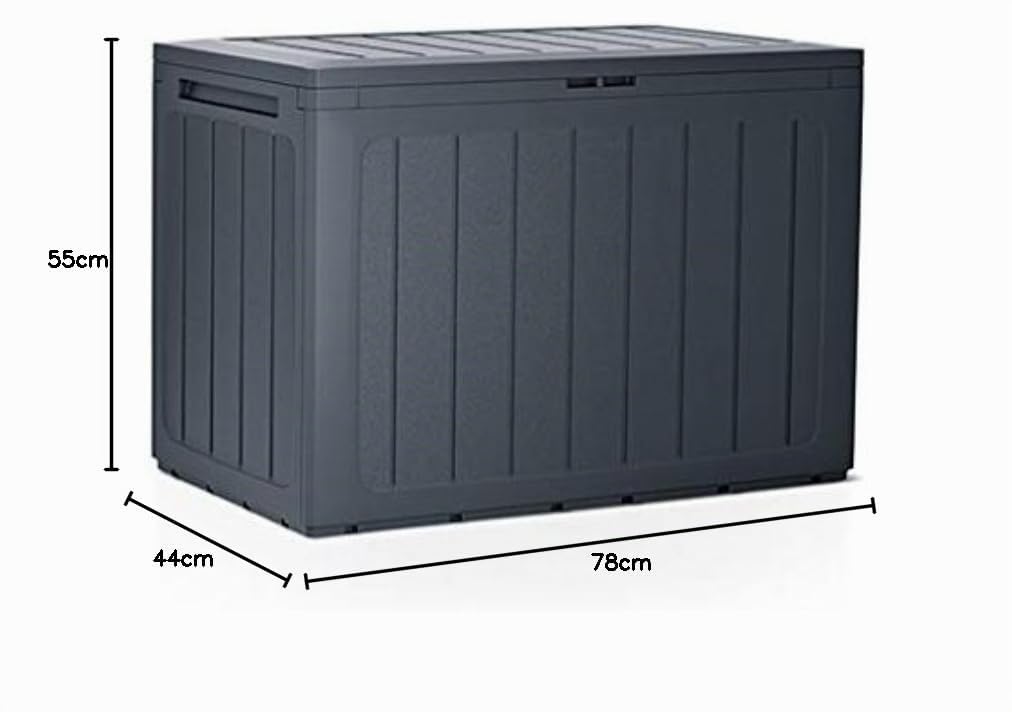 rg-vertrieb Gartenbox Boarde 190L – Auflagenbox Kunststoff Modern, Kissenbox für Garten & Balkon, Gartentruhe Wetterfest, Box Abschließbar (Anthrazit)