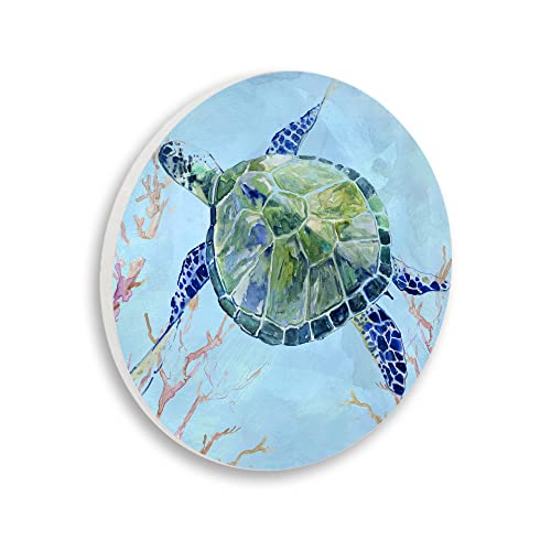 'Deep Sea Aquatic Tortoise Orange Kelp Water'| Wall Plaque Art