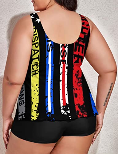 Omichic American Flag Tankini Swimsuits For Women Two Piece Tummy Control Bikini Bathing Suits Tank Top With Boyshorts #TOP5