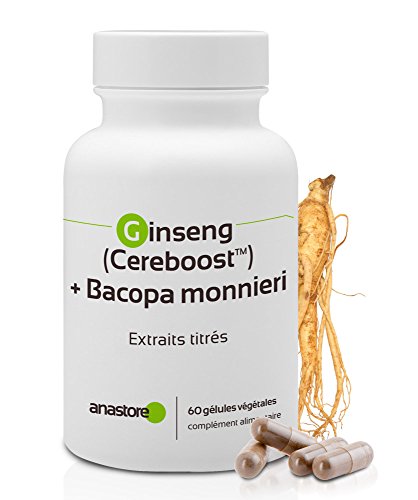 Ginseng (Cereboost™) + Bacopa monnieri * 423 mg/60 g Kapseln * Gedächtnis, Stress, kognitive Fähigkeiten, Konzentration * Verbessert die kognitive Leistung Cover